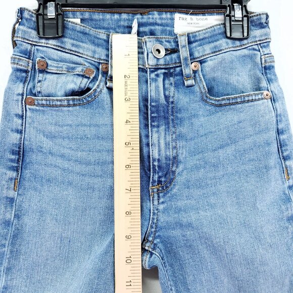 Rag & Bone Distress Skinny Jeans Size 23 Nina High Rise Drop Raw Hem Denim - Picture 4 of 14